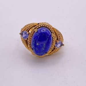 Lapis Lazuli and Iolite Ring; GbD; Size 8.75